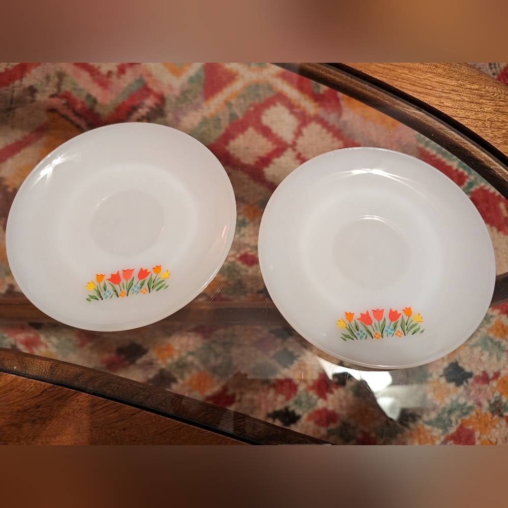 Fire King Tulip Saucer plates